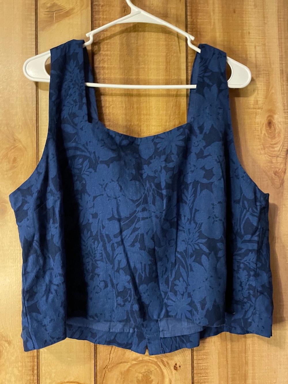 GAP Blue Floral Square-Neck Tank XL - Picture 2 of 10